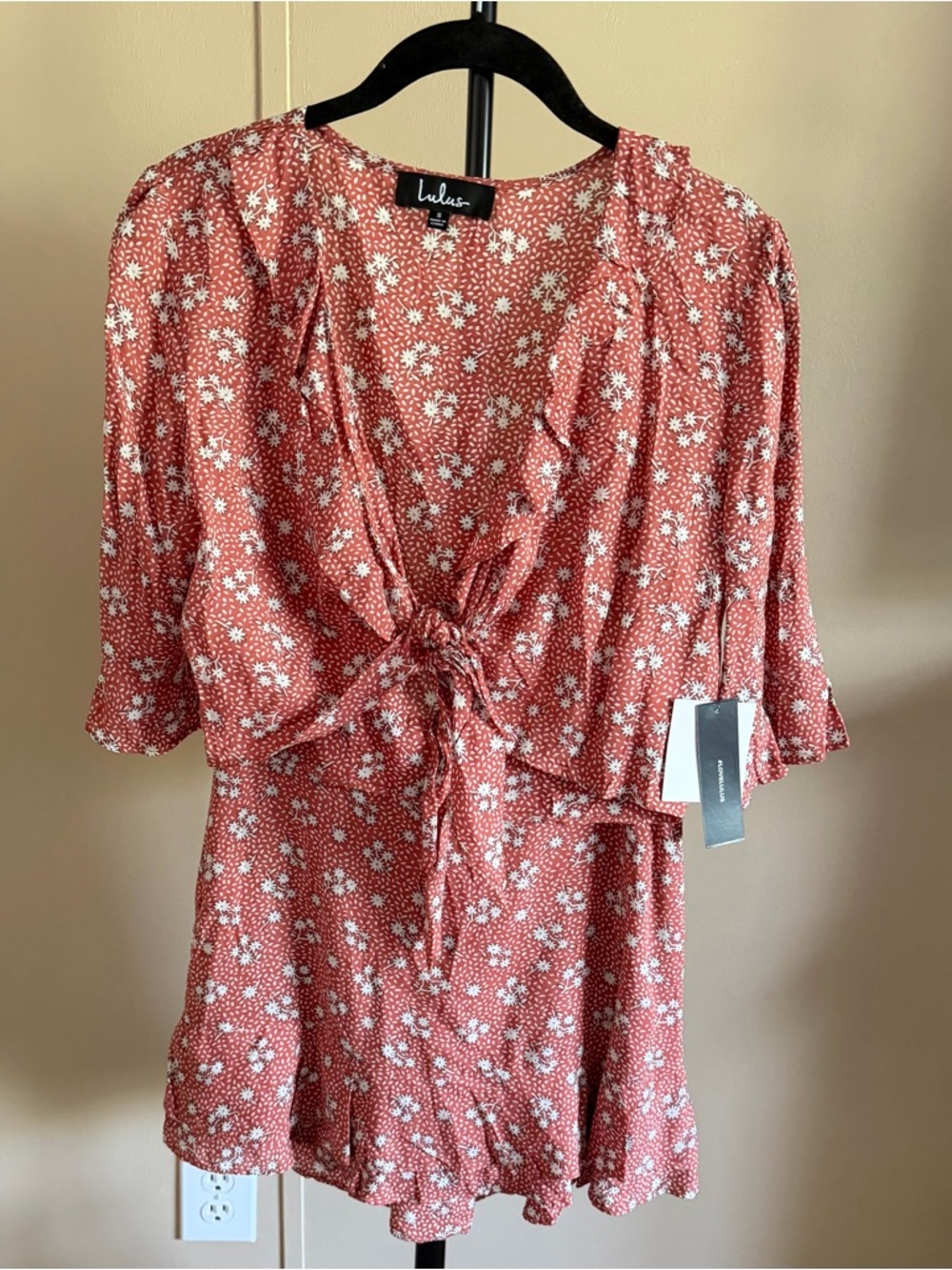 NWT Lulu's Floral Tie Top & Skirt Set Date Night Resort Wear Vacation Size Small